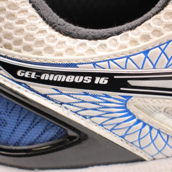 Asics Gel Nimbus 16 Men's 10.5 Sneakers Blue White Shoes T435N - Picture 10 of 10